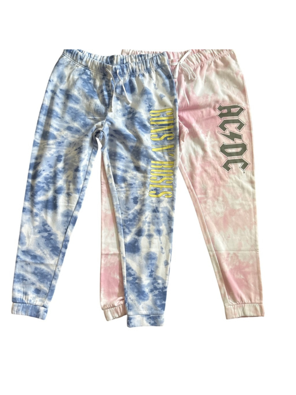 Tie-Dye Joggers - Guns and Roses & AC/DC - size L/XL